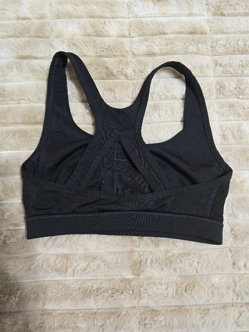 2 Reebok Women's Black Sports Bra 1 with Iridescent Logo 1 Plain